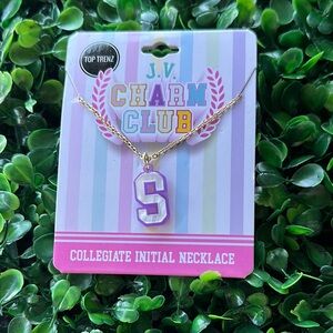 Purple Collegiate Initial Necklace for Kids